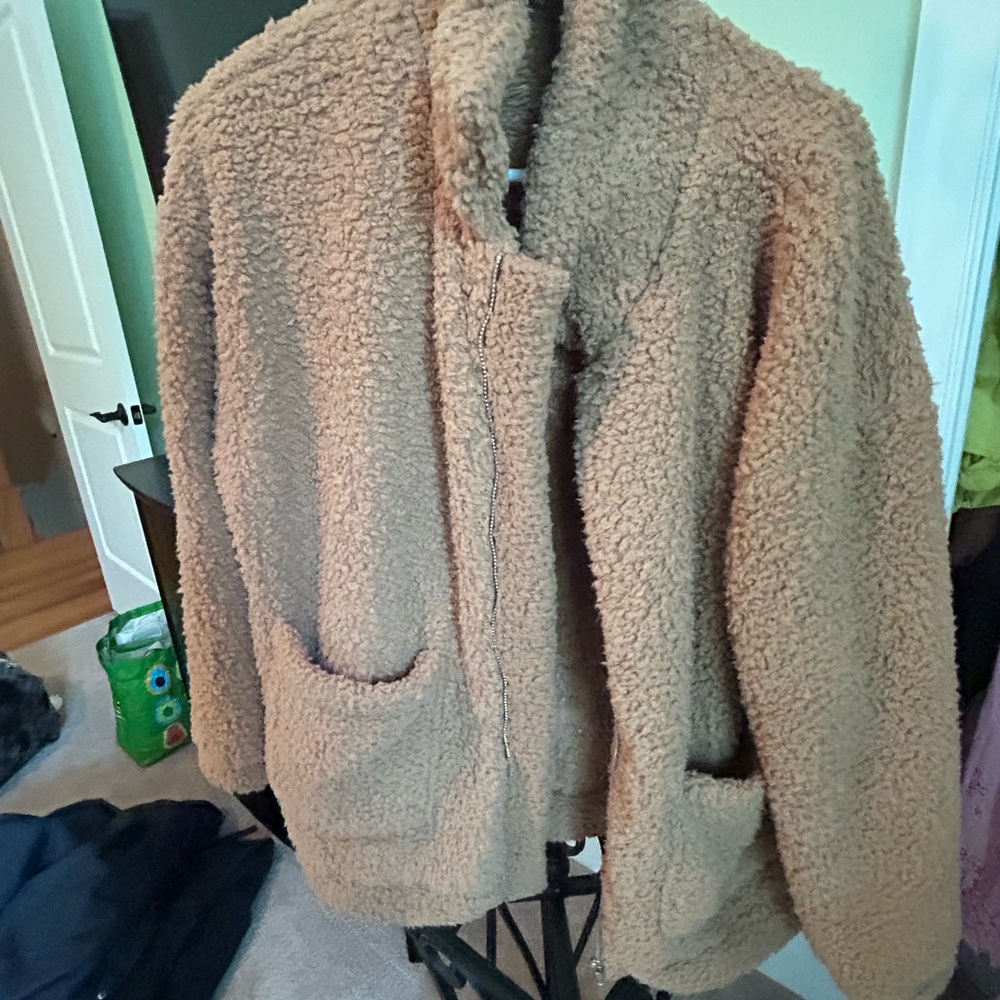 Women's Teddy Sherpa Jacket in Camel